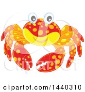 Clipart Of A Happy Crab Royalty Free Vector Illustration