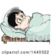 Poster, Art Print Of Cartoon Boy In Bed