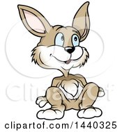 Clipart Of A Cartoon Rabbit Royalty Free Vector Illustration by dero