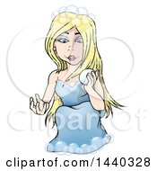 Clipart Of A Cartoon Blond Fairy Royalty Free Vector Illustration by dero