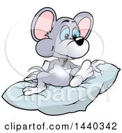 Poster, Art Print Of Cartoon Mouse On A Blanket