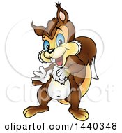 Clipart Of A Cartoon Excited Squirrel Royalty Free Vector Illustration by dero
