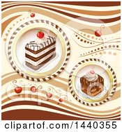 Poster, Art Print Of Background With Cherries And Cake