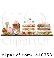 Clipart Of A Layered Cake Train Royalty Free Vector Illustration by merlinul