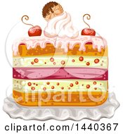 Clipart Of A Layered Cake Royalty Free Vector Illustration