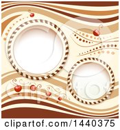 Clipart Of A Background With Candy Frames And Cherries Royalty Free Vector Illustration by merlinul