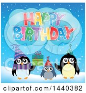 Clipart Of A Party Penguin Family Royalty Free Vector Illustration