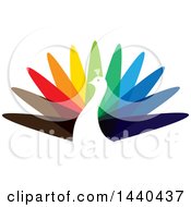 Clipart Of A Colorful Peacock Logo Royalty Free Vector Illustration