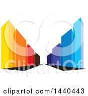 Clipart Of A City With Colorful Skyscrapers Royalty Free Vector Illustration by ColorMagic