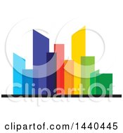 Poster, Art Print Of City With Colorful Skyscrapers