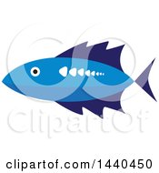 Clipart Of A Blue Marine Fish Royalty Free Vector Illustration