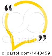 Yellow Speech Balloon With Quotation Marks
