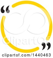 Poster, Art Print Of Yellow Speech Balloon With Quotation Marks