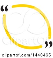 Clipart Of A Yellow Speech Balloon With Quotation Marks Royalty Free Vector Illustration
