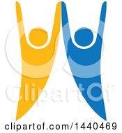 Clipart Of A Blue And Orange Couple Dancing Royalty Free Vector Illustration