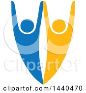 Poster, Art Print Of Blue And Orange Couple Dancing