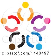 Poster, Art Print Of Teamwork Unity Circle Of Colorful People