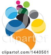 Clipart Of A Teamwork Unity Group Of Colorful People Royalty Free Vector Illustration
