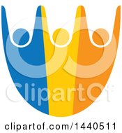 Clipart Of A Group Of Colorful People Dancing Or Cheering Royalty Free Vector Illustration