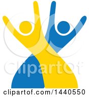 Poster, Art Print Of Blue And Yellow Couple Dancing