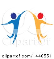 Clipart Of A Blue And Orange Couple Dancing Royalty Free Vector Illustration