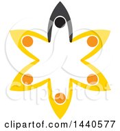 Clipart Of A Teamwork Unity Circle Of People Dancing Or Cheering Royalty Free Vector Illustration
