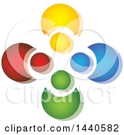 Clipart Of A Teamwork Unity Circle Of Colorful People Royalty Free Vector Illustration