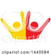 Poster, Art Print Of Yellow And Red Couple Dancing