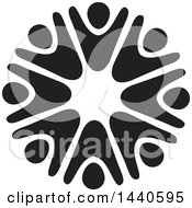 Clipart Of A Teamwork Unity Circle Of People Dancing Or Cheering Royalty Free Vector Illustration