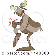 Poster, Art Print Of Cartoon Moose Grabbing His Hurt Leg