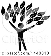 Poster, Art Print Of Black Silhouetted Person Forming The Trunk Of A Tree