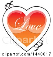Clipart Of A Love Heart With Text And Quotation Marks Royalty Free Vector Illustration