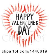 Clipart Of A Love Heart With Happy Valentines Day Text Royalty Free Vector Illustration