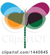 Clipart Of A Colorful Dragonfly Royalty Free Vector Illustration