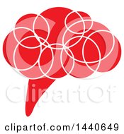 Clipart Of A Red Brain With White Circles Royalty Free Vector Illustration