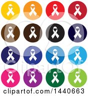 Clipart Of Awareness Ribbon Icons Royalty Free Vector Illustration