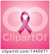 Poster, Art Print Of Pink Awareness Ribbon With Stripes