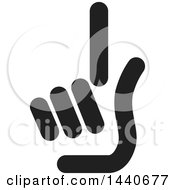Clipart Of A Black And White Hand Holding Up One Finger Royalty Free Vector Illustration