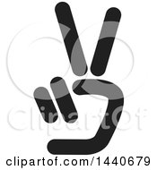 Clipart Of A Black And White Hand Holding Up Two Fingers Royalty Free Vector Illustration by ColorMagic