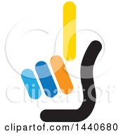 Clipart Of A Hand Holding Up One Finger Royalty Free Vector Illustration