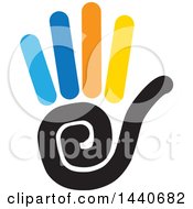 Clipart Of A Hand Holding Five Fingers Royalty Free Vector Illustration