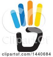Clipart Of A Hand Holding Up Four Fingers Royalty Free Vector Illustration