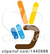 Clipart Of A Hand Holding Up Two Fingers Royalty Free Vector Illustration