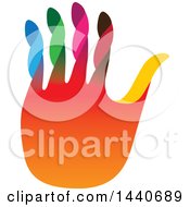 Clipart Of A Colorful Hand With Twisted Fingers Royalty Free Vector Illustration