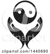 Clipart Of A Pair Of Hands With A Yin Yang Royalty Free Vector Illustration