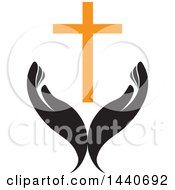 Poster, Art Print Of Pair Of Hands With A Cross