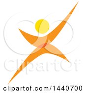 Clipart Of A Dancing Yellow And Orange Person Royalty Free Vector Illustration