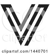 Clipart Of A Black And White Letter V Design Royalty Free Vector Illustration