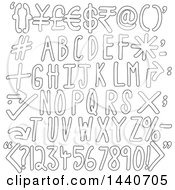 Poster, Art Print Of Outlined Alphabet Designs