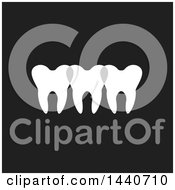 Clipart Of A Trio Of Teeth On Black Royalty Free Vector Illustration